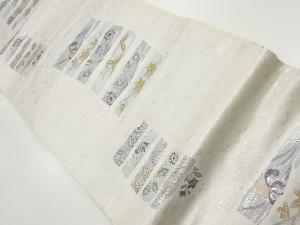 木原織物製　草花模様織出し名古屋帯